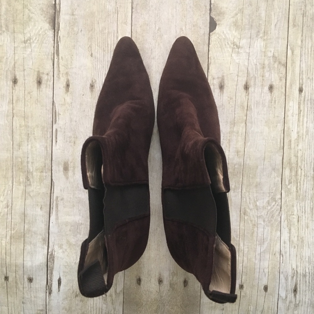 MANOLO BLAHNIK Brown Suede Stiletto Ankle Booties - Picture 4 of 8